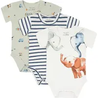 Hust and Claire Body k/ä - 3-pack - Bertram - Green Skum - - 1 år (80) - Body K/Ä