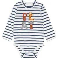 Hust and Claire Body l/ä - Billy - Ivory m. Tryck - - 1 år (80) - Body L/Ä