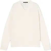 Armani Exchange för kvinnor. XW001904AF21574U1003 V-ringad tröja vit (M), Casual, Bomull, Lång ärm