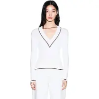 Armani Exchange för kvinnor. XW002242AF10352U1003 V-ringad tröja svart (S), Casual, Viskos, Lång ärm