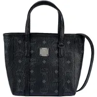 Mcm Toni Klassisk Monogramtryckt Belagd Canvas och Napa Läder Toteväska Dam Toteväskor Svart MWPAATN04BK001 Basic Set (Bag+Dust Bag)