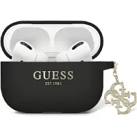 GUESS GUAP2LECG4K fodral för AirPods Pro 2 skydd - svart Flytande silikon Glitter Triangel Charm
