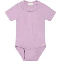 Minymo Body k/ä - Rib - Bomull/Modal - Violet Streck m. Blondin - - 1½ år (86) - Body K/Ä
