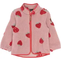 Mikk-Line Fleecejacka - Teddy - Strawberry AOP - - 9 år (134) - Fleecejacka
