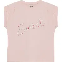 Minymo T-shirt - Peach Blush m. Blommor - - 8 år (128) - T-shirt