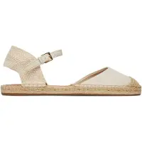 Ralph Lauren för kvinnor. 802982888003 Off-white canvas Robby espadrille platt espadrille (41), Vit, Tyg, Karta, Spänne, Casual