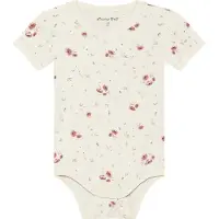 Minymo Body k/ä - Viskos - Peach Piska m. Blommor - - 1 år (80) - Body K/Ä