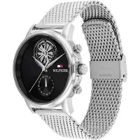 Tommy Hilfiger Mesh Strap Black Skeleton Sub Counter Watch