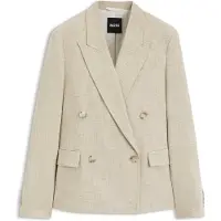 BOSS Regular-fit blazer in textured slub fabric