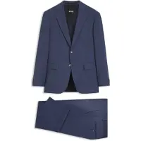 BOSS Two-piece regular-fit suit in melange stretch wool