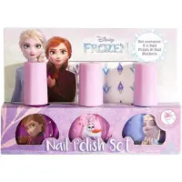 Disney Frozen Nagellackset med Nagelklistermärken - 3 x 4 ml