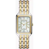 Fossil Damer Raquel Fyrkantig Kvarts Klocka - 26 mm Rostfritt Stål Kristallboett, Perfekt Gåva ES5305 gyllene/silver