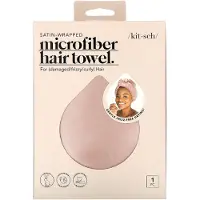 Kitsch , Satin-Wrapped Microfiber Hår Toffel Turban, Blush, 1 Toffel