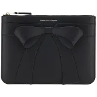Comme des Garcons Svart Kalvskinn Bos Taurus Plånbok