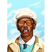 Flechazo poster Rapparen Stjärna Tyler Skaparen Blompojke Musikaffisch Dukmålning Estetisk väggkonst för bar Café Rum Heminredning 60x90cm No Frame