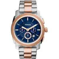 Fossil Herrars Kvarts Rostfritt Stål Trevisare Klocka Rostfritt Stål Boett/Repbeständigt Glas FS5037 blå