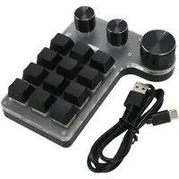 3d printing machine 12 Tangenter Mekaniskt Tangentbord Bluetooth USB-anslutning Mini Bärbart Programmerbart Makro Tangentbord med