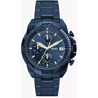 Fossil Bronson Kronograf Blå urtavla Blå stålrem Armbandsur för Män - FS5916