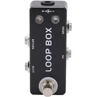 TOMTOP JMS Gitarr Loop Effektpedal Metall Svart Mini True Bypass Kanalval För Elbas black