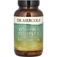 Dr. Mercola , B-vitaminkomplex, med Benfotiamin, 180 kapslar