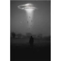 Edelweiss Art Poster Studio UFO lyser konstigt i mörkret Serie TV-filmaffisch Utomjordisk rymdfarkost Människor Forskning Bilder Vägg Canvaskonst Dekor 70x100cm No Framed
