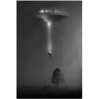 Edelweiss Art Poster Studio UFO lyser konstigt i mörkret Serie TV-filmaffisch Utomjordisk rymdfarkost Människor Forskning Bilder Vägg Canvaskonst Dekor 60x80cm No Framed
