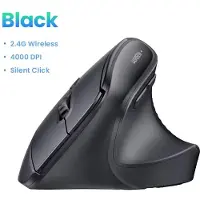 UGREEN Ergonomisk Mus Trådlös Bluetooth Vertikal Mus Vertikalt Grepp Stereoskopisk Mus Lätt Ljud Kontorsmus svart