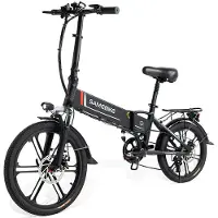 Samebike 20LVXD30-II Elcykel 20 Vikbar Elektrisk Mopedcykel 350W Motor 48V 10Ah Batteri svart