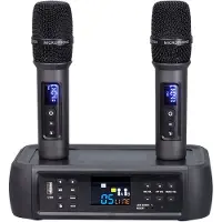 INF Trådlöst mikrofonset med DSP Anti-Howling-teknik Black