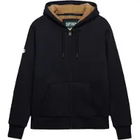 Superdry för män. M2014583A Huvtröja med dragkedja Borg Lined marinblå (S), Casual, Bomull, Marino