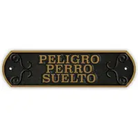 Magnet & Steel Horizontal-peligro Perro Suelto Varningsskylt
