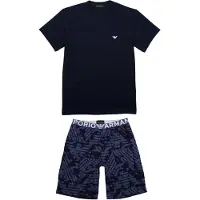 Emporio Armani Pyjamas kort mörkblå / svart / vit