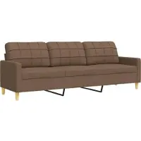 vidaXL Soffgrupp med fotpall 3 delar brun tyg