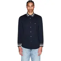 Armani Exchange för män. XM002267AF22640UB101 Navy Block skjorta (XL), Casual, Bomull, Lång ärm, Marino