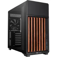 Thermaltake TR300 WS - Wood Edition - mid tower - ATX - genomskinlig sidopanel (härdat glas) - ingen strömförsörjning (PS/2) - svart - USB/ljud