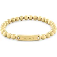 Tommy Hilfiger Gold Plated Bead Logo Bracelet