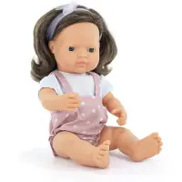 Miniland Kastanjebrun Babydocka 38 Cm