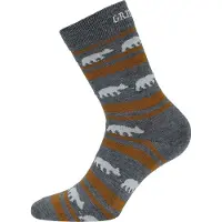 Gridarmor Striped Bear Merino Socks Grey/Beige/White