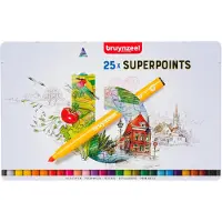 Bruynzeel Tuschpennor i metalllåda med suddgummi | Expression | 25st