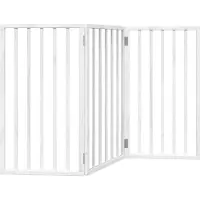 vidaXL Hundgrind hopfällbar 3 paneler vit 150 cm poppel