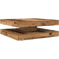 vidaXL Soffbord 360 grader vridbart åldrat trä 90x90x34,5 cm
