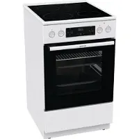 Gorenje GECS5C60WPA, Fristående köksspis, Vit, Knappar, Rotations-, Silver, LED, Spishäll spiral