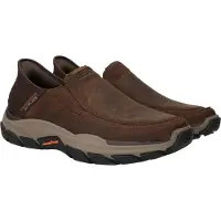 SKECHERS för män. 204810 Slip-ins RF Respected Elgin bruna lädertofflor bruna (40), Hud, Karta, Ingen, Casual