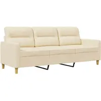 vidaXL 3-sitssoffa gräddvit 180 cm tyg