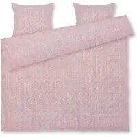 Juna dubbelt påslakan 200x220 cm - 100% ekologisk bomullssatin - Pleasantly blå med rosa blommor