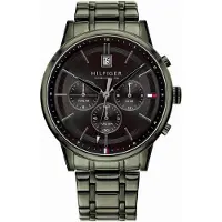 Tommy Hilfiger 1791634 Men's 44 mm Green Stainless Steel Watch, Black Dial.