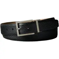 Calvin Klein Embossed Woven Square Buckle Belt