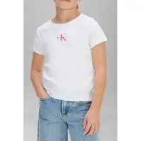Calvin Klein Monologo Rib Baby T-shirt Med Korta ärmar