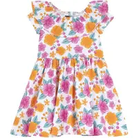 Chicco Klänning grön / mandarin / fuchsia / vit