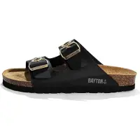 Bayton Pantolette 'JANNY' brun / guld / svart